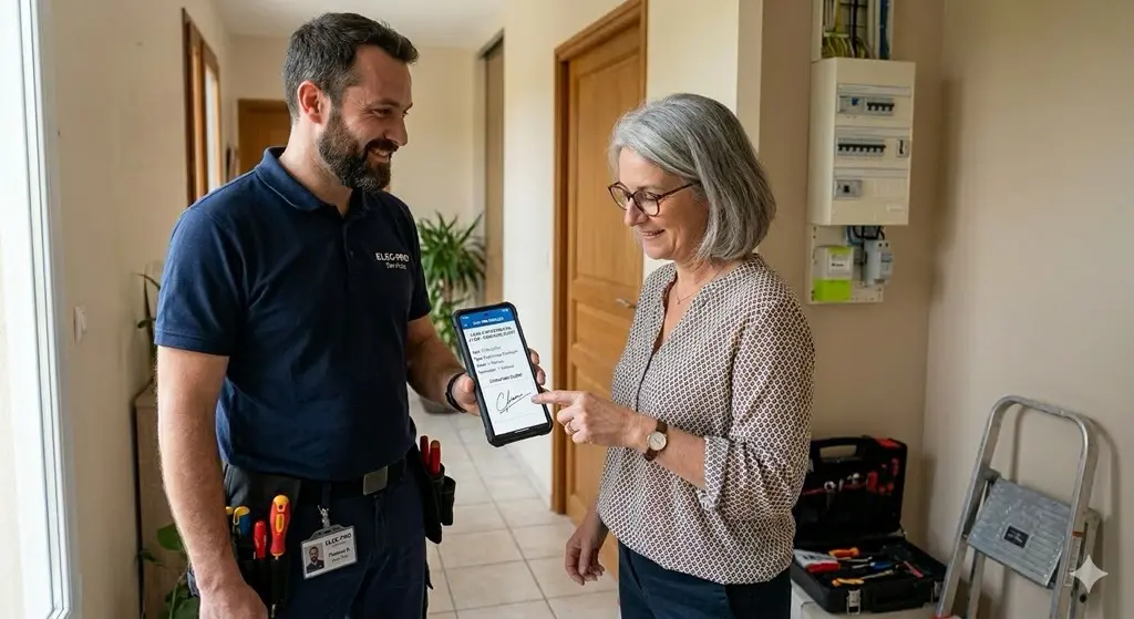 technicien signature electronique d'une intervention